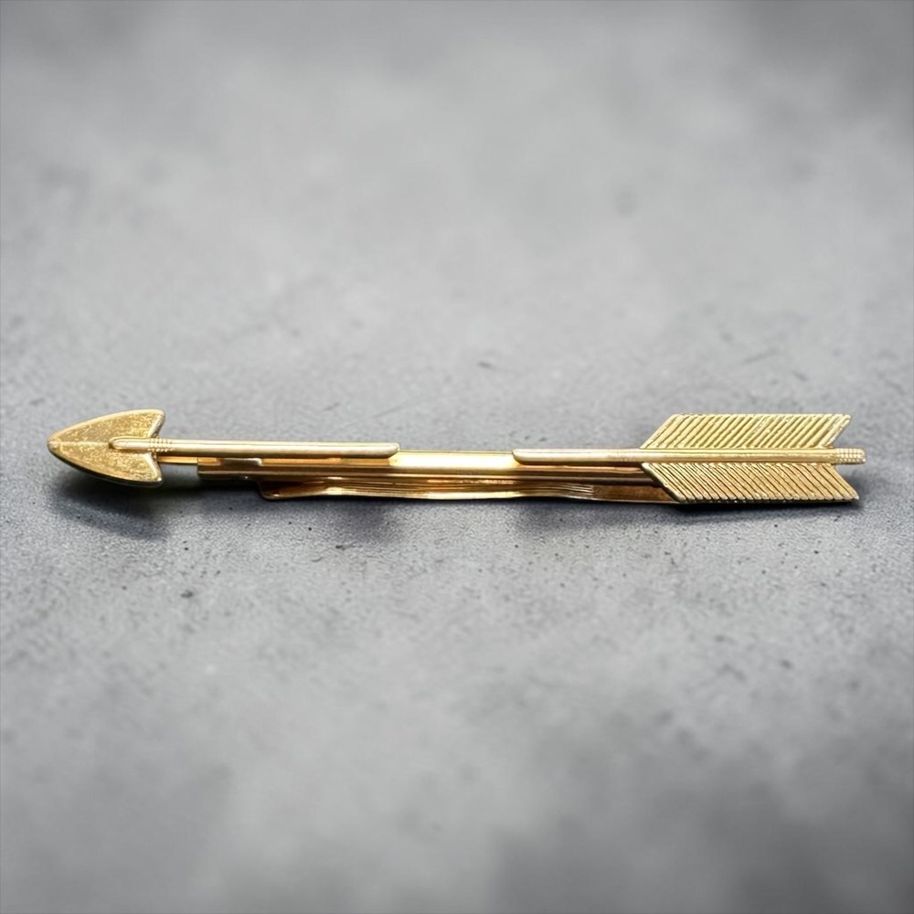 Vintage Hickok USA Arrow Tie Clip Gold Tone Mid Century Mens‎ Bar